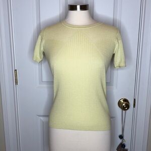 TSE Yellow Short Sleeve Spring cashmere blend Sweater M